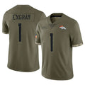 D.Broncos #1 Evan Engram Player Olive Salute To Service Limited Ndoa Stitched Jerseys