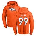 D.Broncos #99 Zach Allen Player Orange Pullover Hoodie Limited Ndoa Stitched Jerseys