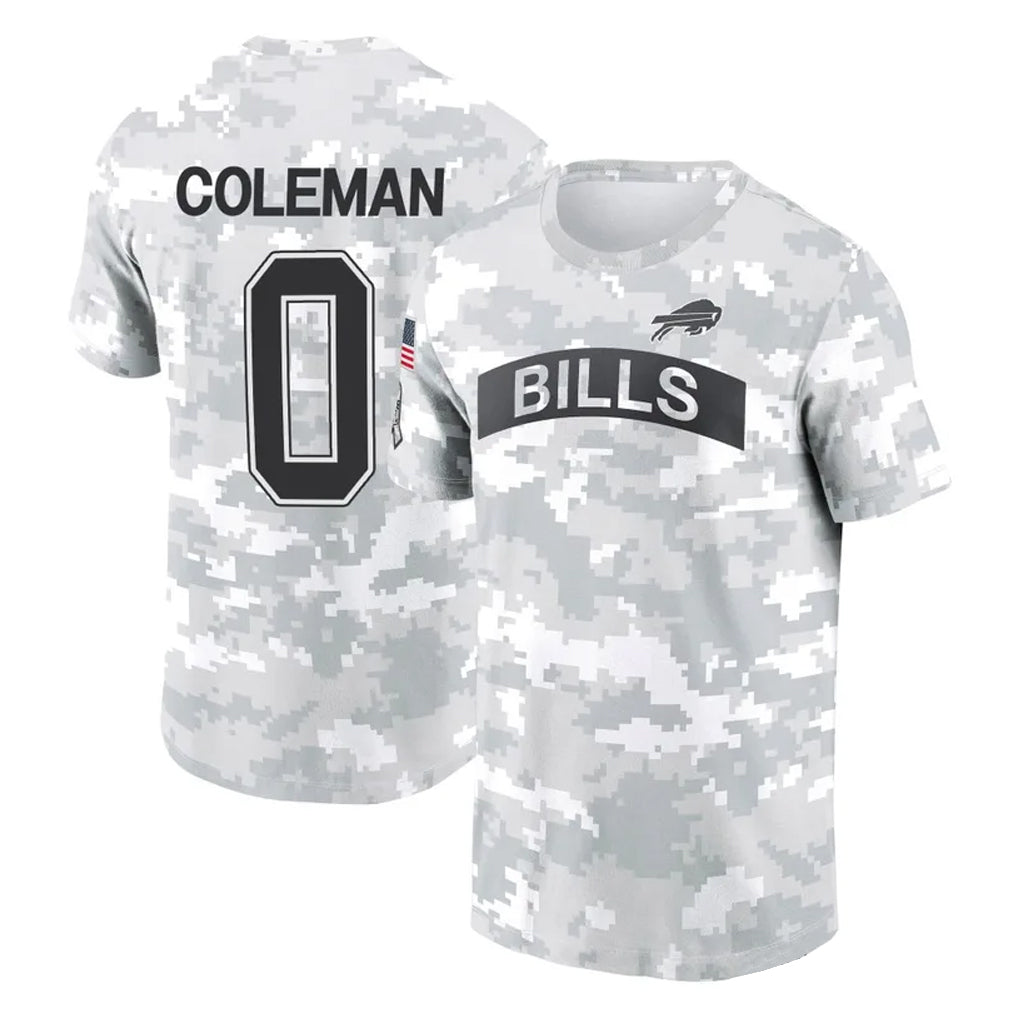 B.Bills #0 Keon Coleman Player Arctic Camo Salute to Service T-Shirt Hoodies Ndoa Stitched Jerseys