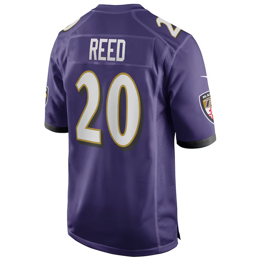 B.Ravens #20 Ed Reed Player Purple Alternate Home Game Ndoa Stitched Jerseys