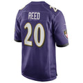 B.Ravens #20 Ed Reed Player Purple Alternate Home Game Ndoa Stitched Jerseys