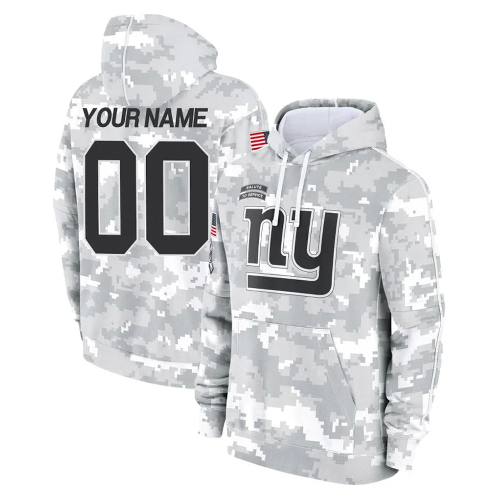 Custom NY.Giants Arctic Camo Salute to Service Pullover Hoodies Limited Game Any Name & Numbers Ndoa Stitched Jerseys
