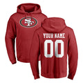 Custom SF.49ers Red LOGO Pullover Hoodies Home Game Any Name & Numbers Ndoa Stitched Jerseys