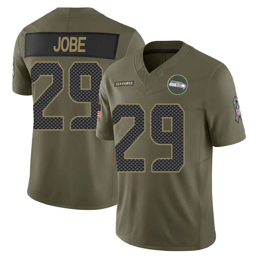 S.Seahawks #29 Josh Jobe Player Olive 2025 Salute To Service Limited Home Game Ndoa Stitched Jerseys