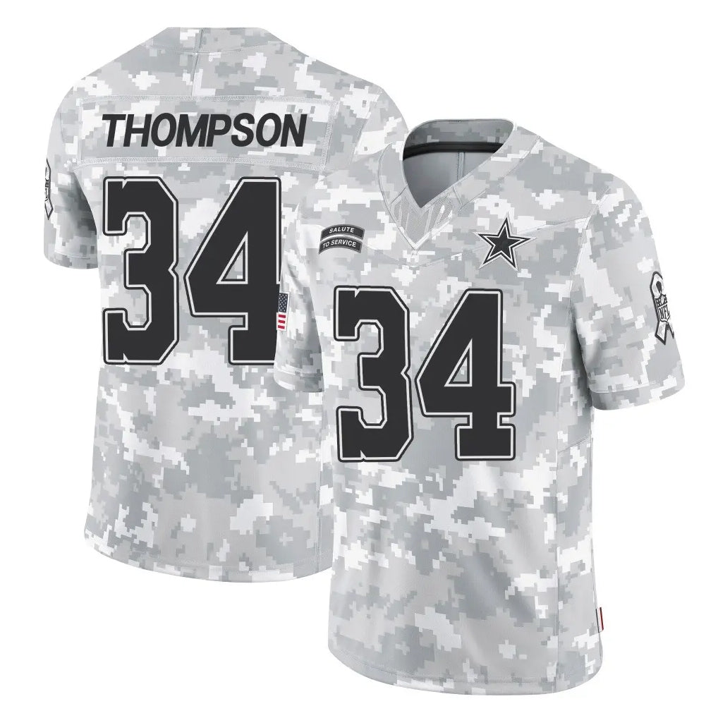 D.Cowboys #34 Jalen Thompson Player Arctic Camo Salute to Service Limited Home Game Ndoa Stitched Jerseys