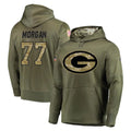 GB.Packers #77 Jordan Morgan Player Olive Salute to Service Pullover Hoodies Home Game Ndoa Stitched Jerseys