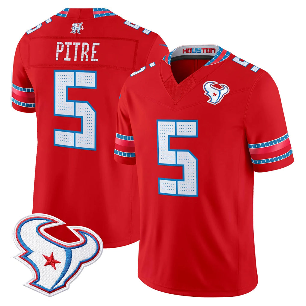 H.Texans #5 Jalen Pitre Player Red 2026 Rivalries Vapor Limited Home Game Ndoa Stitched jerseys