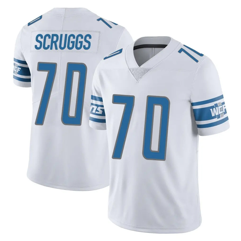 D.Lions #70 Juice Scruggs Player White Limited Vapor Untouchable Home Game Ndoa Stitched Jerseys
