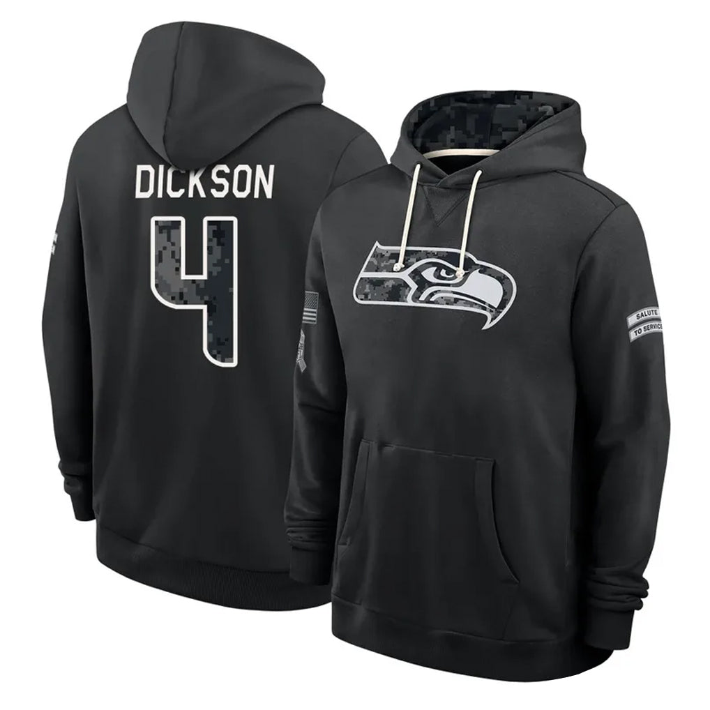 S.Seahawks #4 Michael Dickson Player 2026 Black Logo Pullover Hoodies Limited Game Ndoa Stitched Jerseys