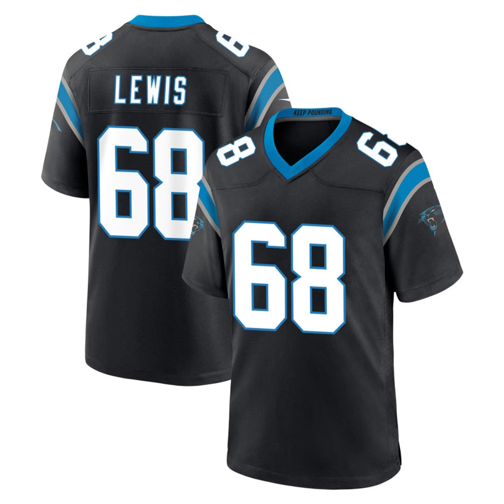 C.Panthers #68 Damien Lewis Player Black Limited Home Game Ndoa Stitched Jerseys