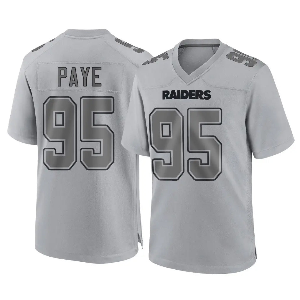 LV.Raiders #95 Kwity Paye Player Gray Atmosphere Fashion Limited Game Stitched Jerseys
