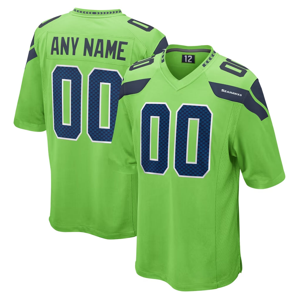 Custom S.Seahawks Green Home Game Any Name & Numbers Ndoa Stitched Jerseys