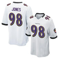B.Ravens #98 Travis Jones Player White Home Game Ndoa Stitched Jerseys