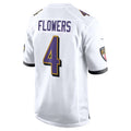 B.Ravens #4 Zay Flowers Player White Alternate Home Game Ndoa Stitched Jerseys