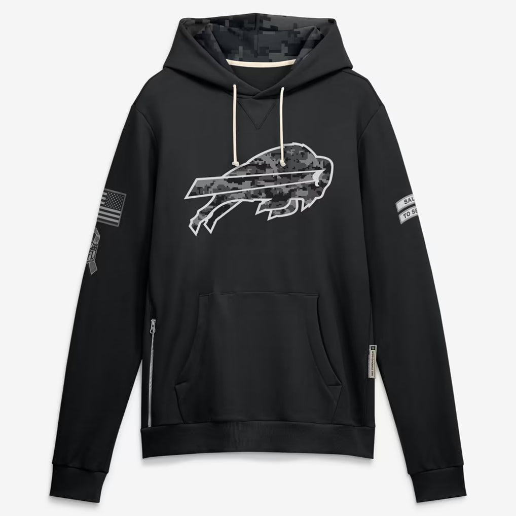 B.Bills 2026 Black Logo Pullover Hoodies Limited Game Ndoa Stitched Jerseys