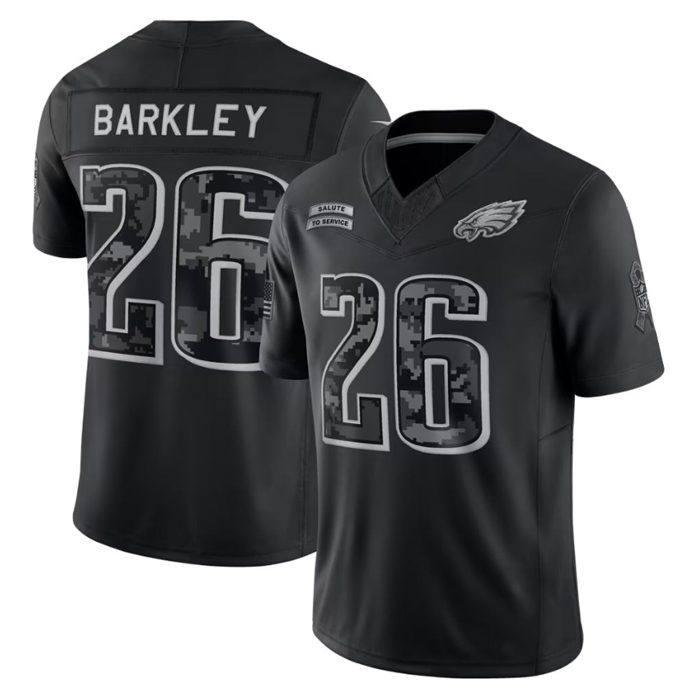 Ndoa P.Eagles #26 Saquon Barkley Player Black Limited 2026 Salute to Service Home Game Stitched Jerseys