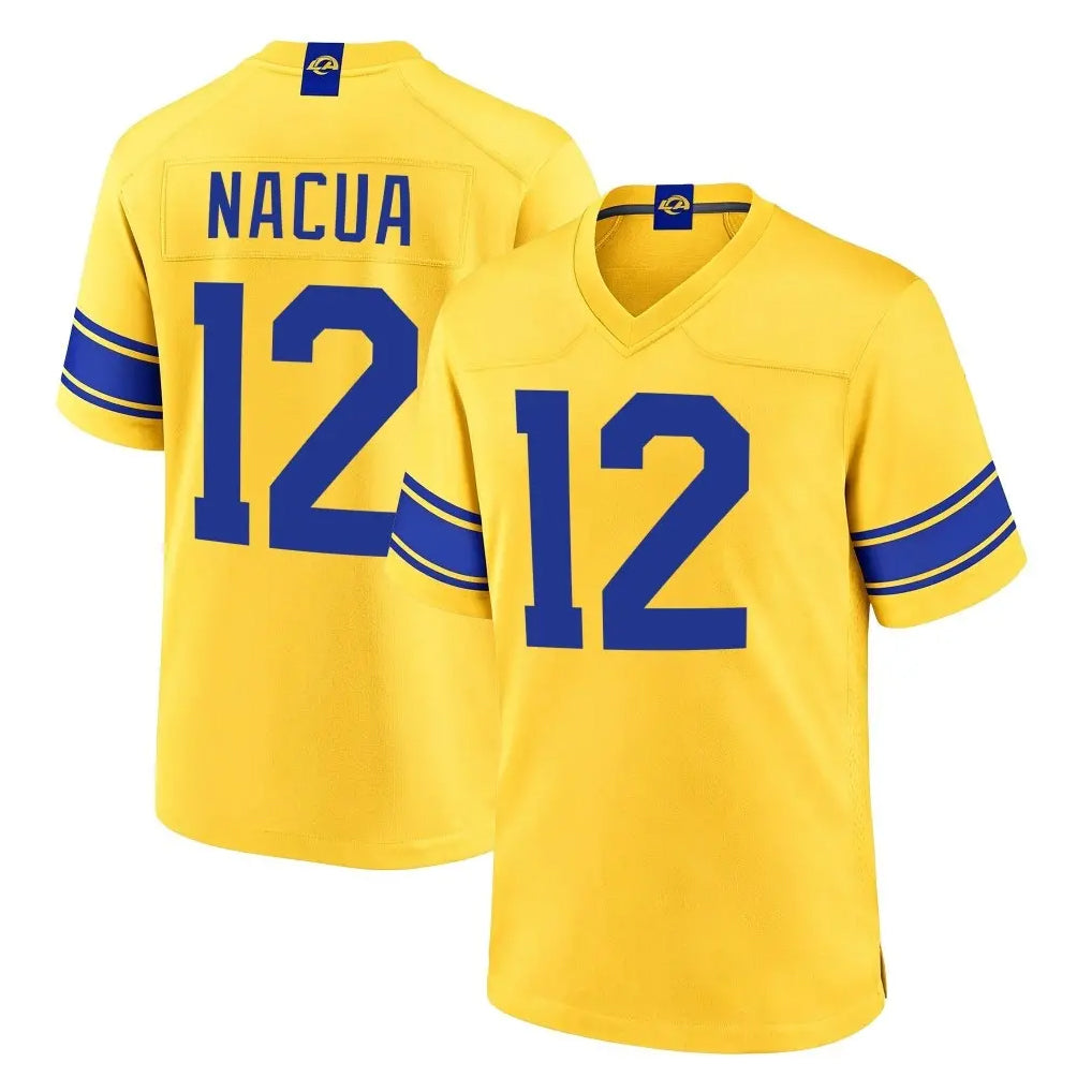 LA.Rams #12 Puka Nacua Player Gold Classic Sol Home Game Ndoa Stitched Jerseys