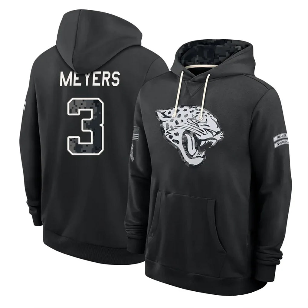 J.Jaguars #3 Jakobi Meyers Player 2026 Black Logo Pullover Hoodies Limited Game Ndoa Stitched Jerseys