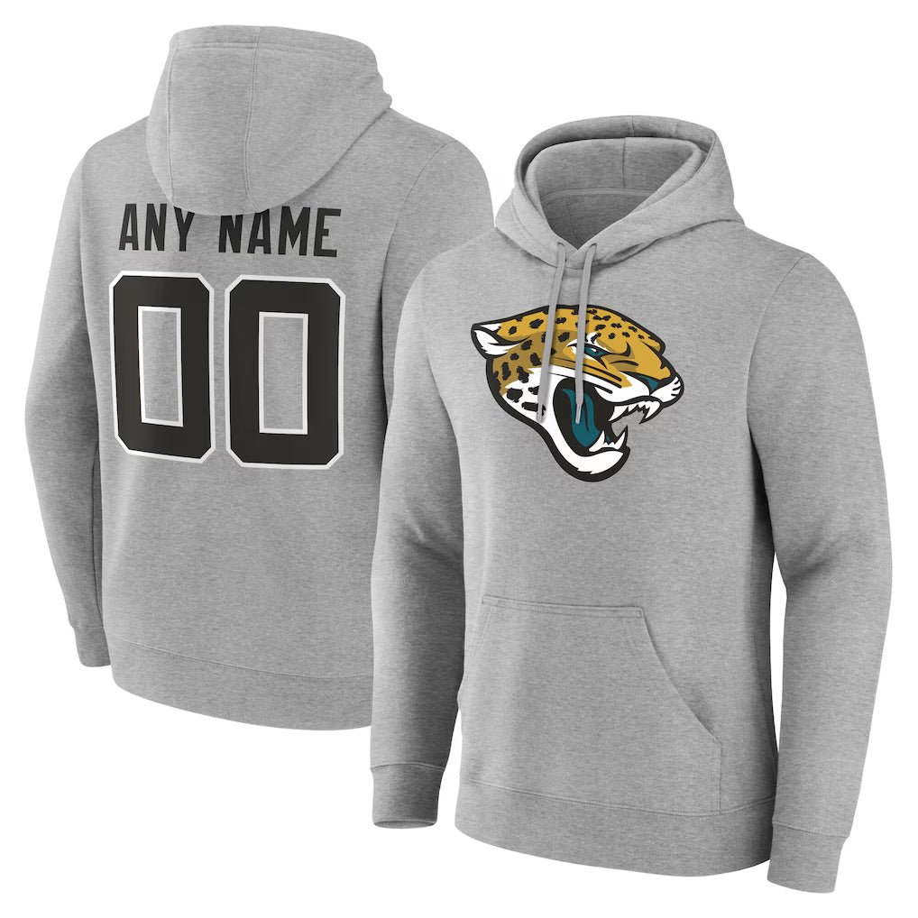 Custom J.Jaguars Gray Pullover Hoodies Any Name & Numbers Limited Ndoa Stitched Jerseys