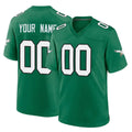 Custom P.Eagles Green Kelly Alternate Home Game Any Name & Numbers Ndoa Stitched Jerseys
