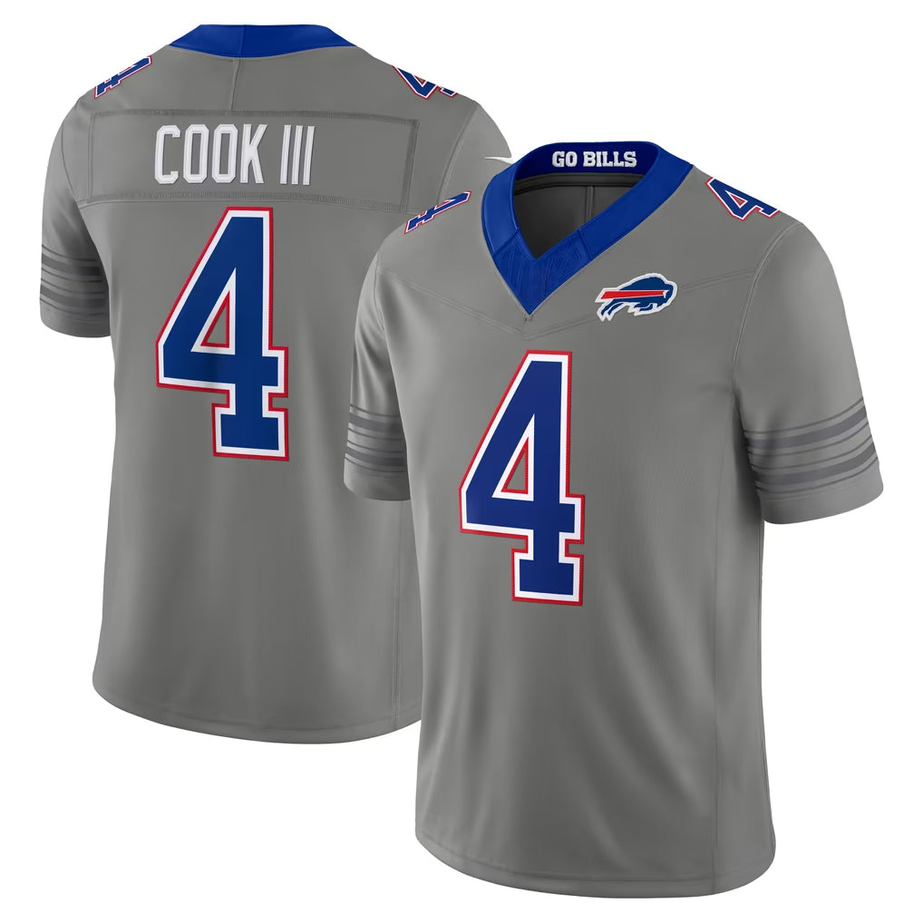 B.Bills #4 James Cook III Player Gray Limited Nickel City Home Game Stitched Jerseys