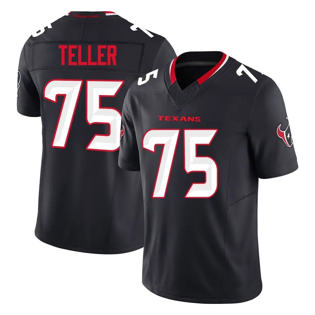 H.Texans #75 Wyatt Teller Player Navy Limited Alternate Vapor F.U.S.E. Home Game Ndoa Stitched Jerseys