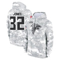 A.Falcons #32 Cash Jones Player Camo Arctic Salute to Service Hoodies Limited Ndoa Stitched Jerseys