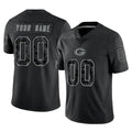 Custom GB.Packers Black Reflective Limited Home Game Any Name & Numbers Ndoa Stitched Jerseys