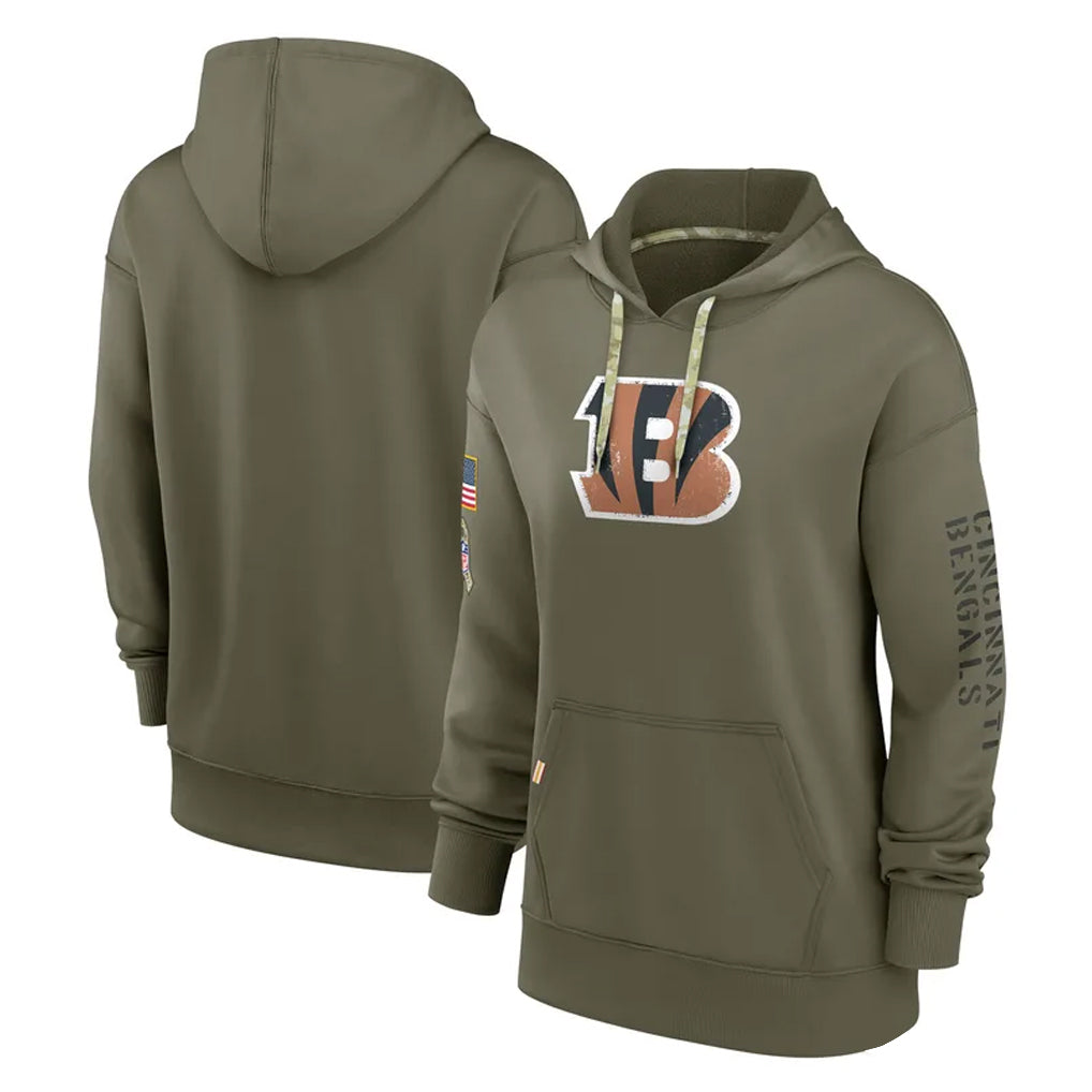 C.Bengals ## Bengals Blank Player Olive Salute to Service Performance Pullover Hoodie Limited Ndoa Stitched Jerseys