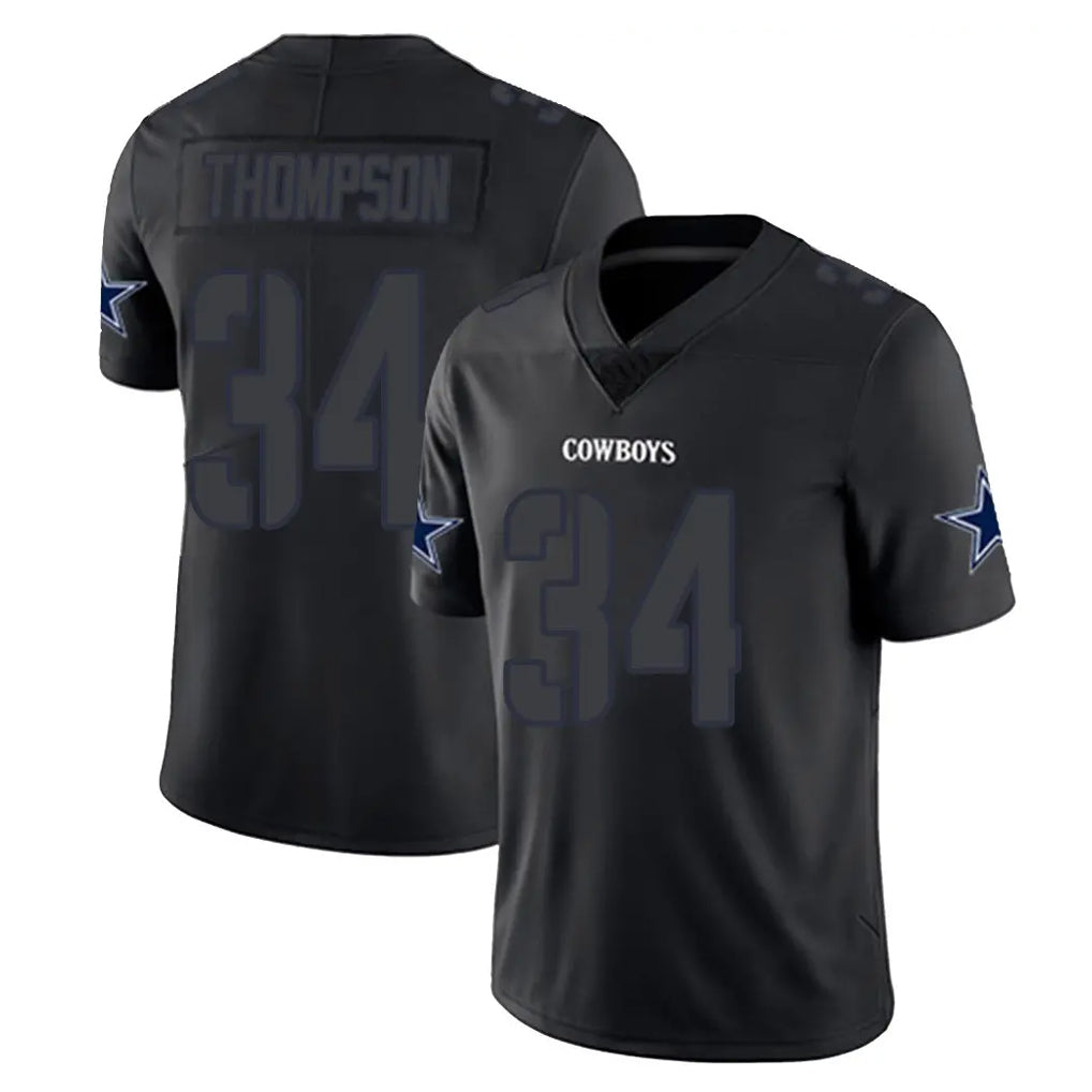 D.Cowboys #34 Jalen Thompson Player Black Impact Limited Home Game Ndoa Stitched Jerseys