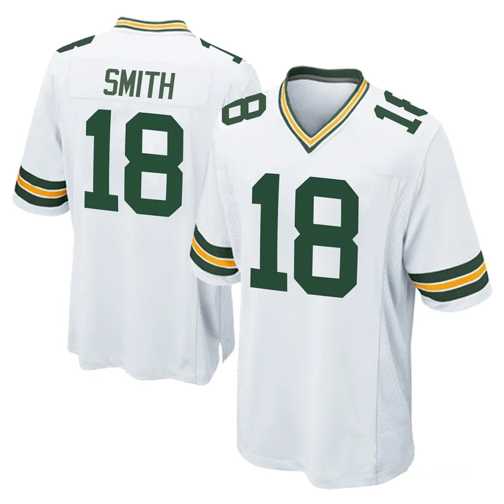 GB.Packers #18 Jonnu Smith Player White Home Game Ndoa Stitched Jerseys