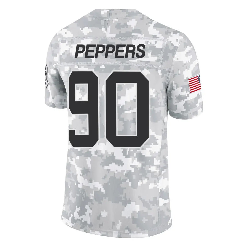 C.Panthers #90 Julius Peppers Player Arctic Camo Salute to Service Limited Game Ndoa Stitched Jerseys