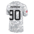 C.Panthers #90 Julius Peppers Player Arctic Camo Salute to Service Limited Game Ndoa Stitched Jerseys