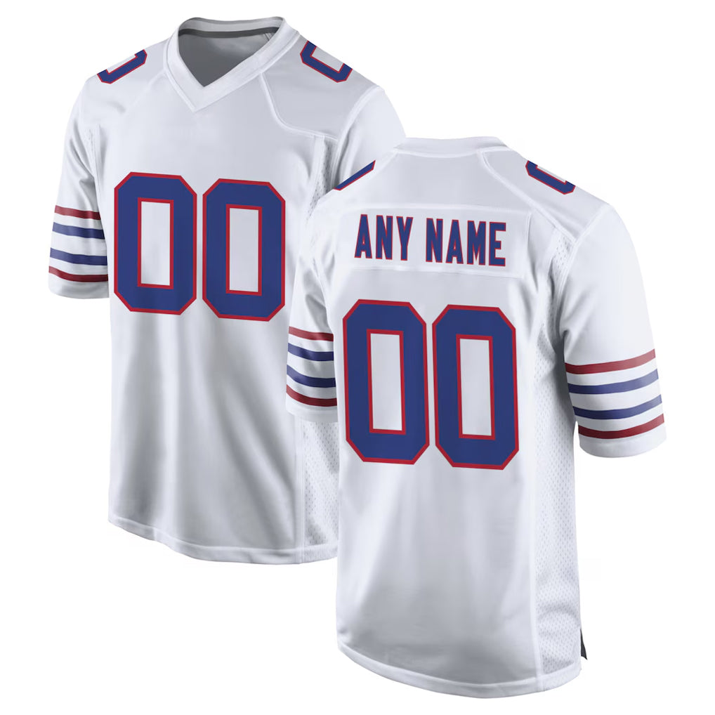 Custom B.Bills White Alternate Game Any Name & Numbers Ndoa Stitched Jerseys