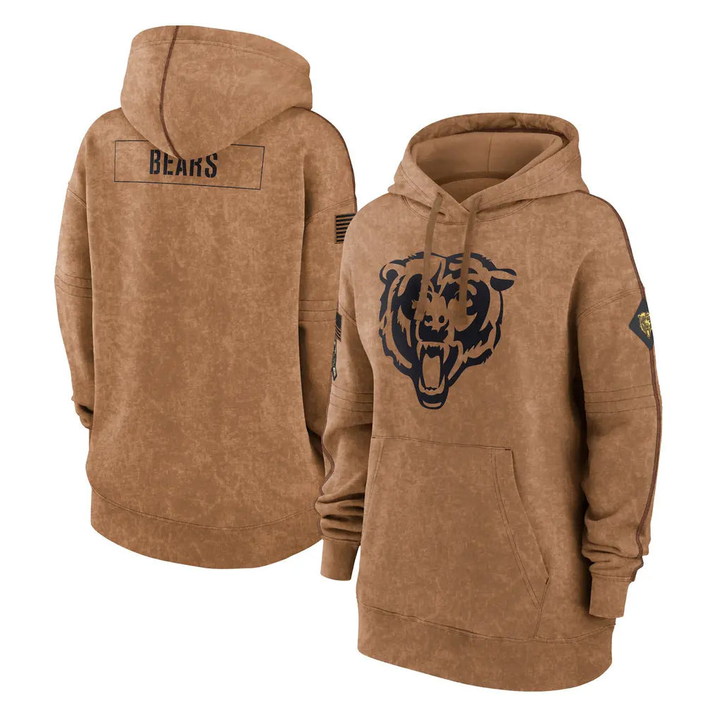 C.Bears ## Bears Blank Player Brown Salute to Service Pullover Hoodies Limited Ndoa Stitched Jerseys
