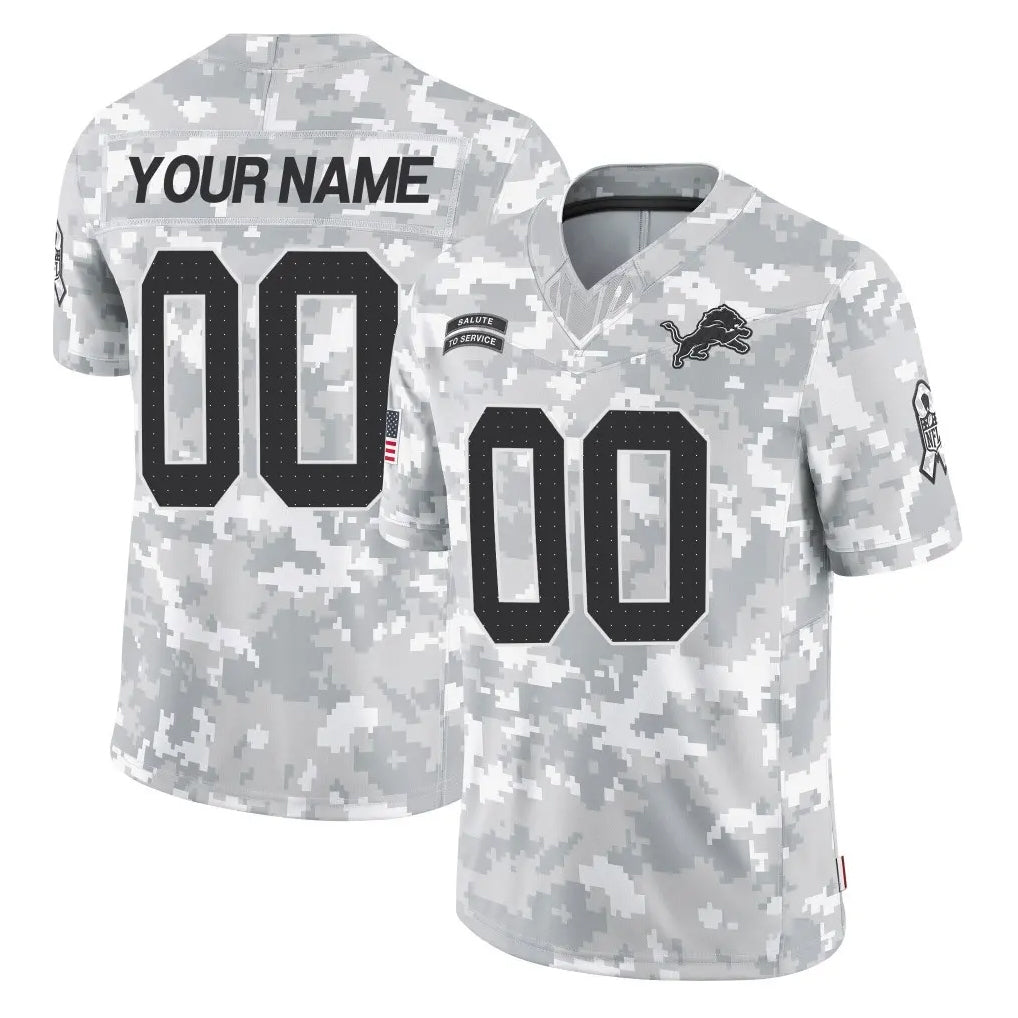 Custom D.Lions Arctic Camo Salute To Service Limited Any Name & Numbers Ndoa Stitched Jerseys