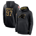 C.Panthers #97 Bobby Brown III Player Black Salute to Service Pullover Hoodies Limited Game Ndoa Stitched Jerseys