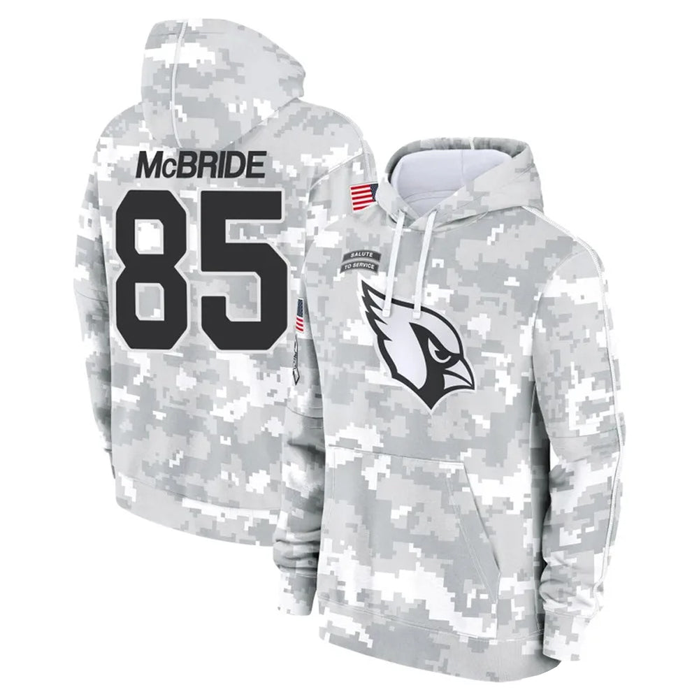 A.Cardinals #85 Trey McBride Player Camo Salute to Service Hoodies Ndoa Stitched Jerseys