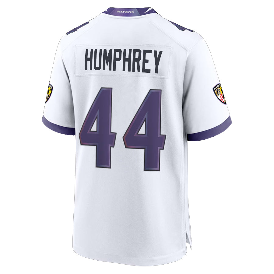 B.Ravens #44 Marlon Humphrey Player White Home Game Ndoa Stitched Jerseys