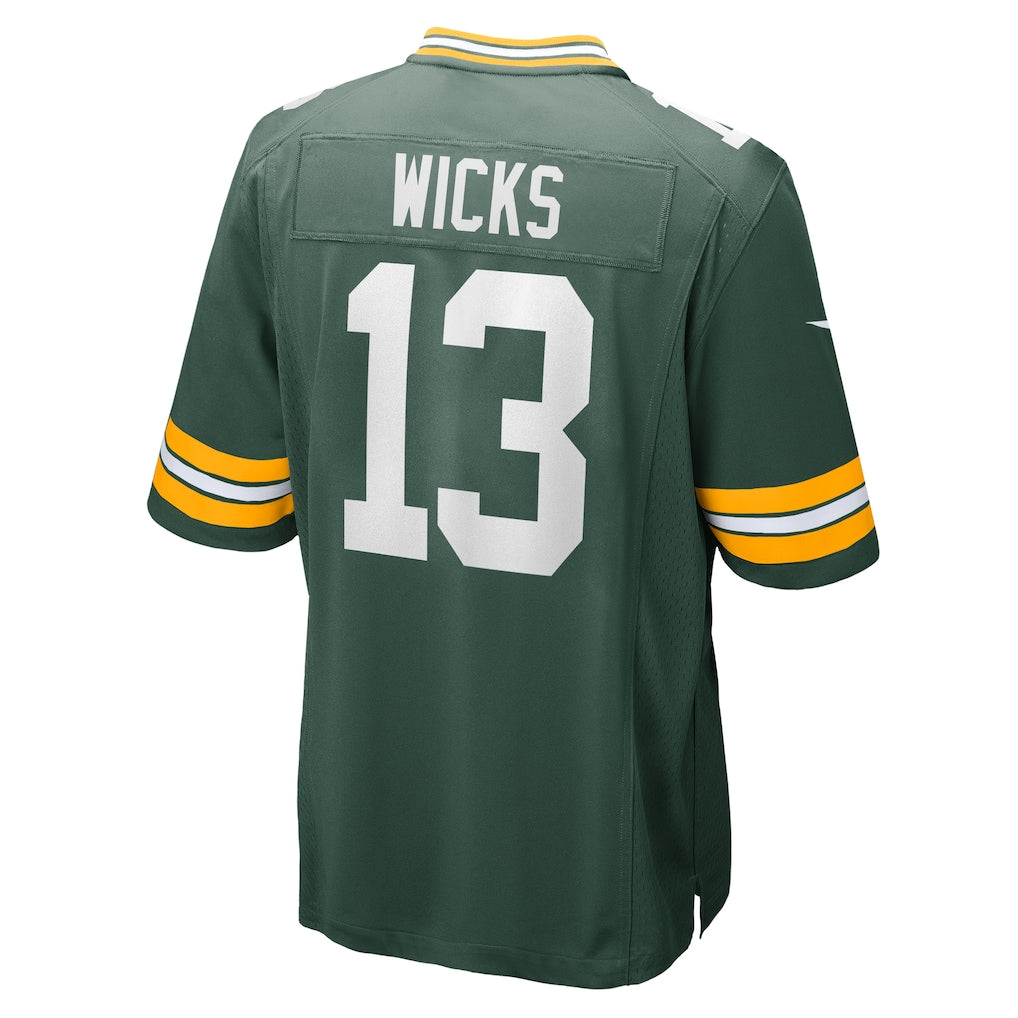 Ndoa GB.Packers #13 Dontayvion Wicks Green Game Jersey