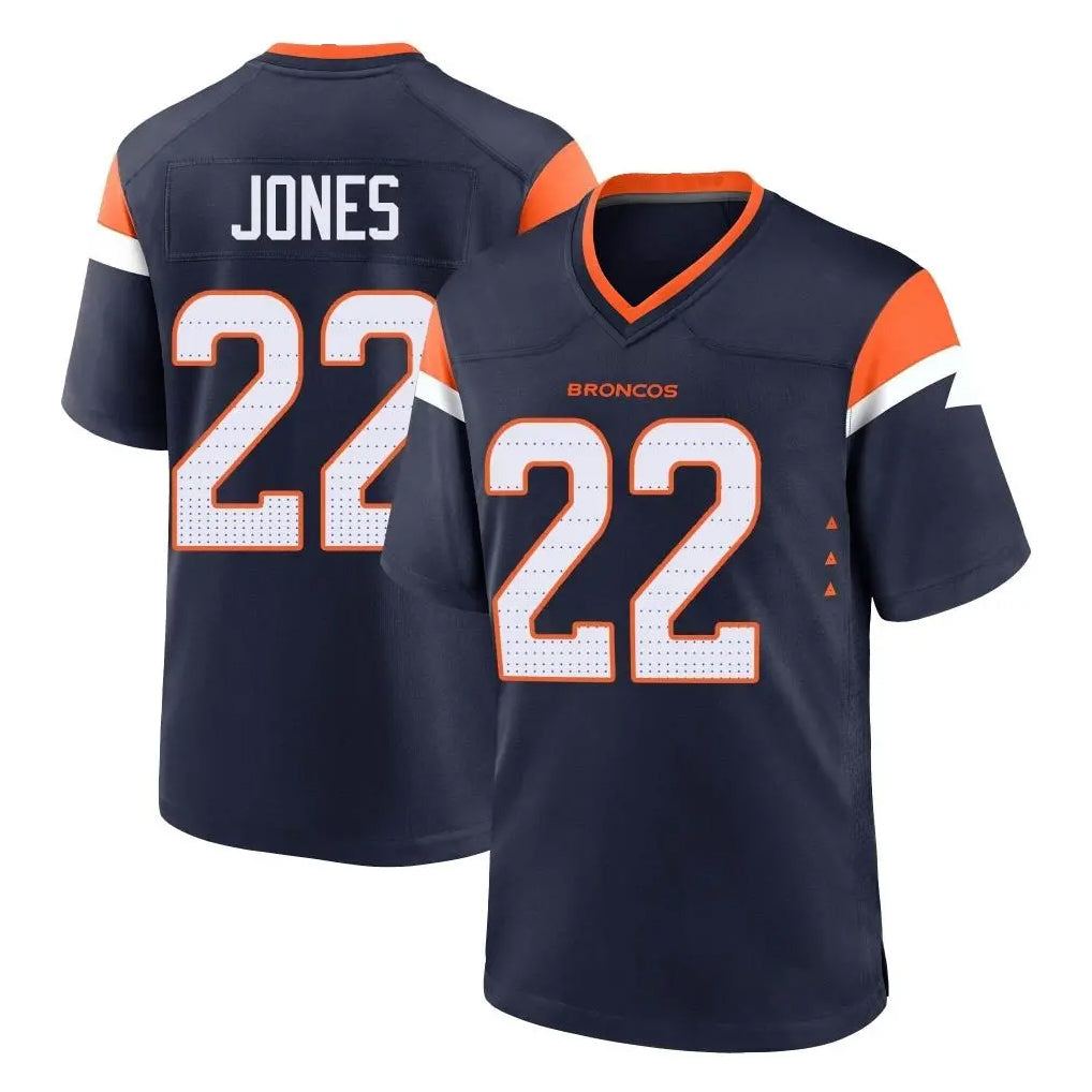 D.Broncos #22 Brandon Jones Player Navy Home Game Ndoa Stitched Jerseys