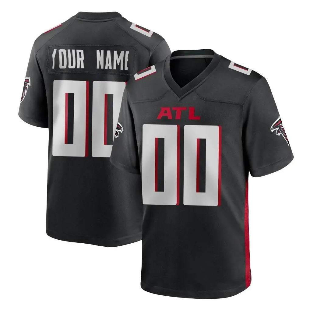Custom A.Falcons Black Home Game Any Name & Numbers Ndoa Stitched Jerseys