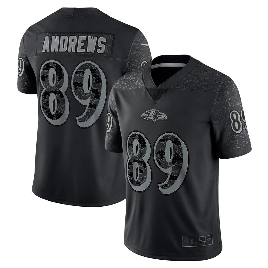 B.Ravens #89 Mark Andrews Player Black RFLCTV Limited Ndoa Stitched Jerseys