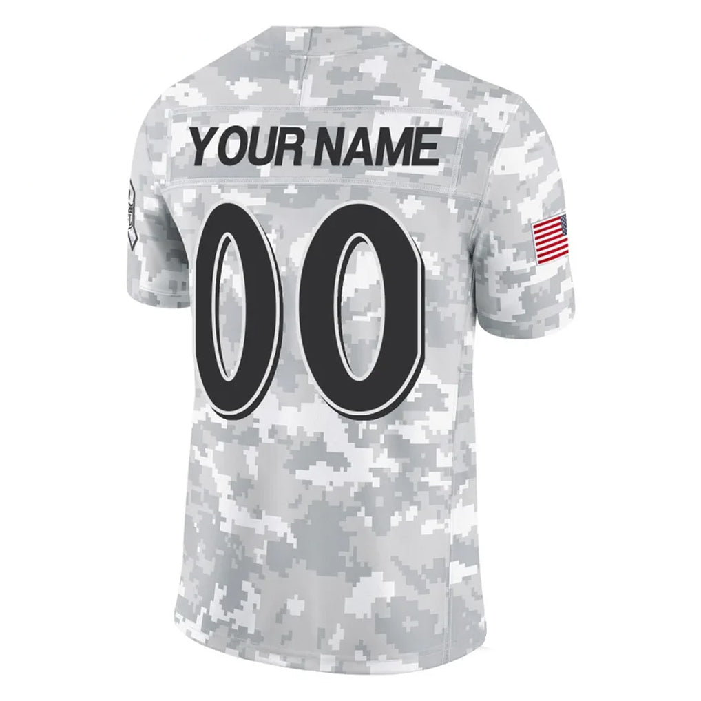 Custom B.Ravens Arctic Camo Salute to Service Limited Any Name & Numbers Ndoa Stitched Jerseys
