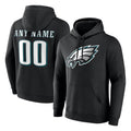 Custom P.Eagles Black LOGO Pullover Hoodies Home Game Any Name & Numbers Ndoa Stitched Jerseys