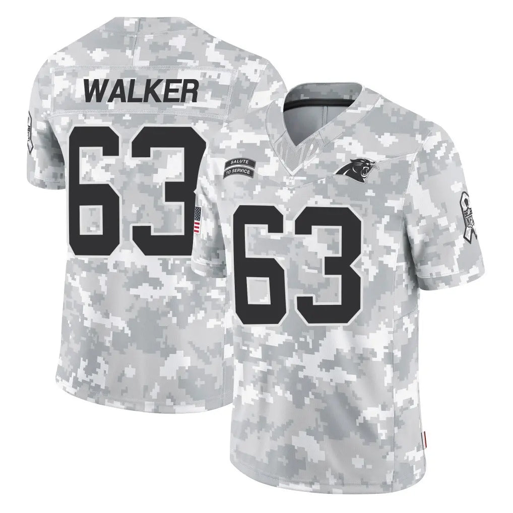 C.Panthers #63 Rasheed Walker Player Arctic Camo Salute to Service Limited Game Ndoa Stitched Jerseys