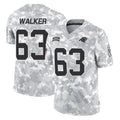 C.Panthers #63 Rasheed Walker Player Arctic Camo Salute to Service Limited Game Ndoa Stitched Jerseys
