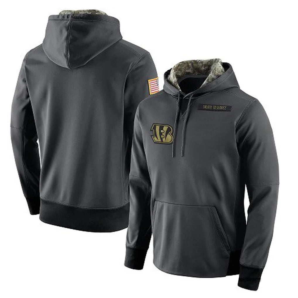 C.Bengals ## Bengals Blank Player Anthracite Salute to Service Player Performance Hoodie Ndoa Stitched Jerseys