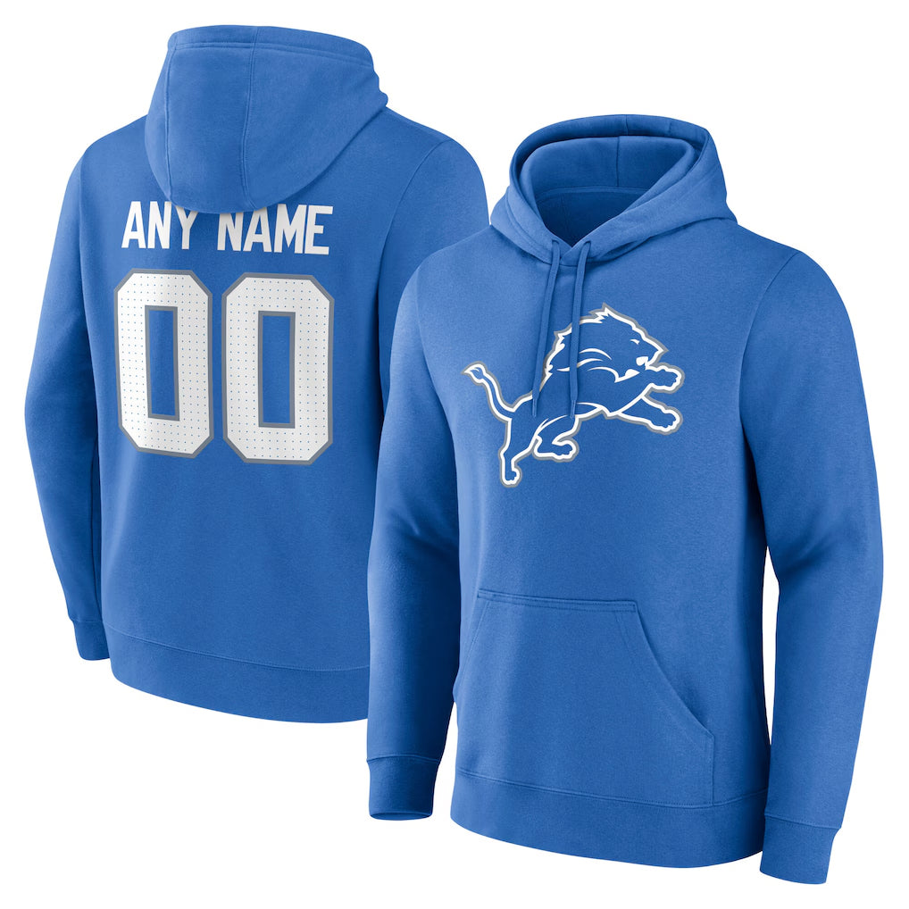 Custom D.Lions Blue Pullover Hoodies Limited Any Name & Numbers Ndoa Stitched Jerseys
