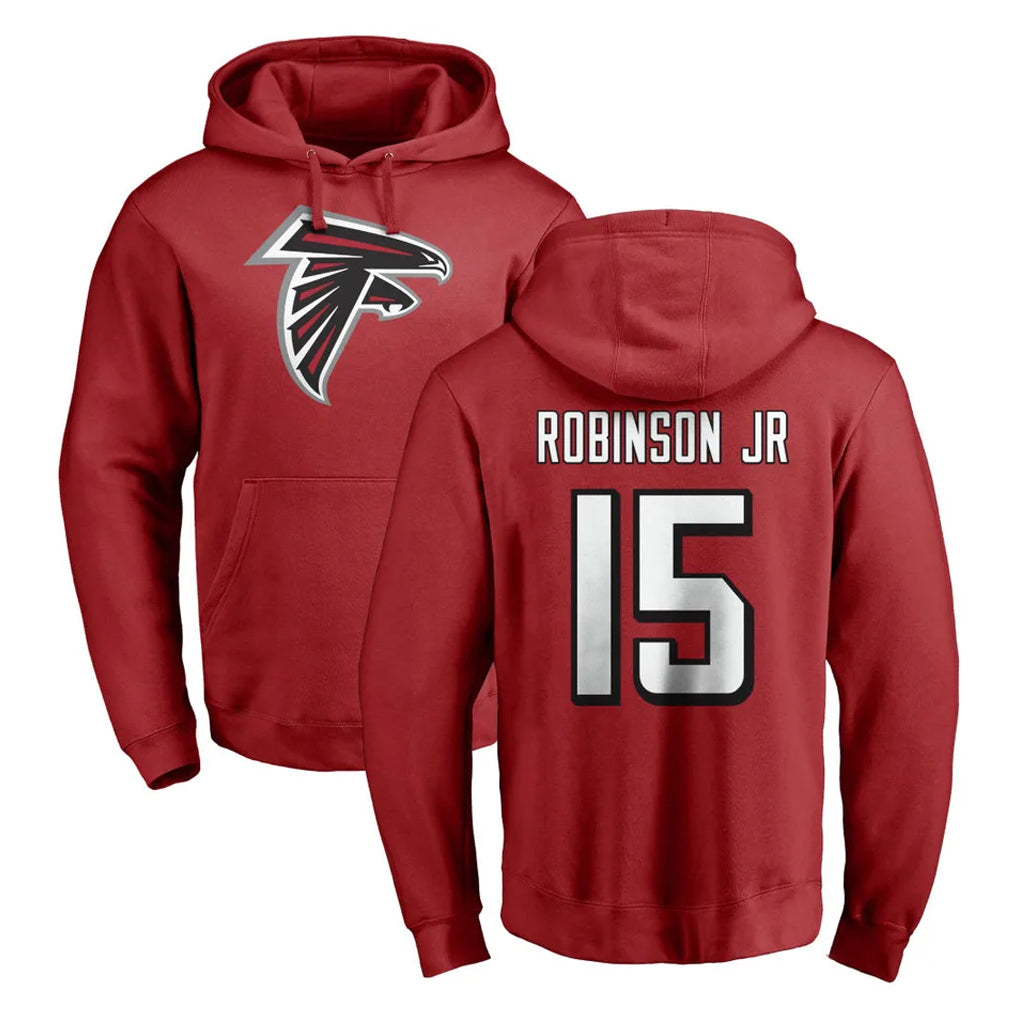 A.Falcons #15 Brian Robinson Player Red Pullover Hoodies Home Game Ndoa Stitched Jerseys